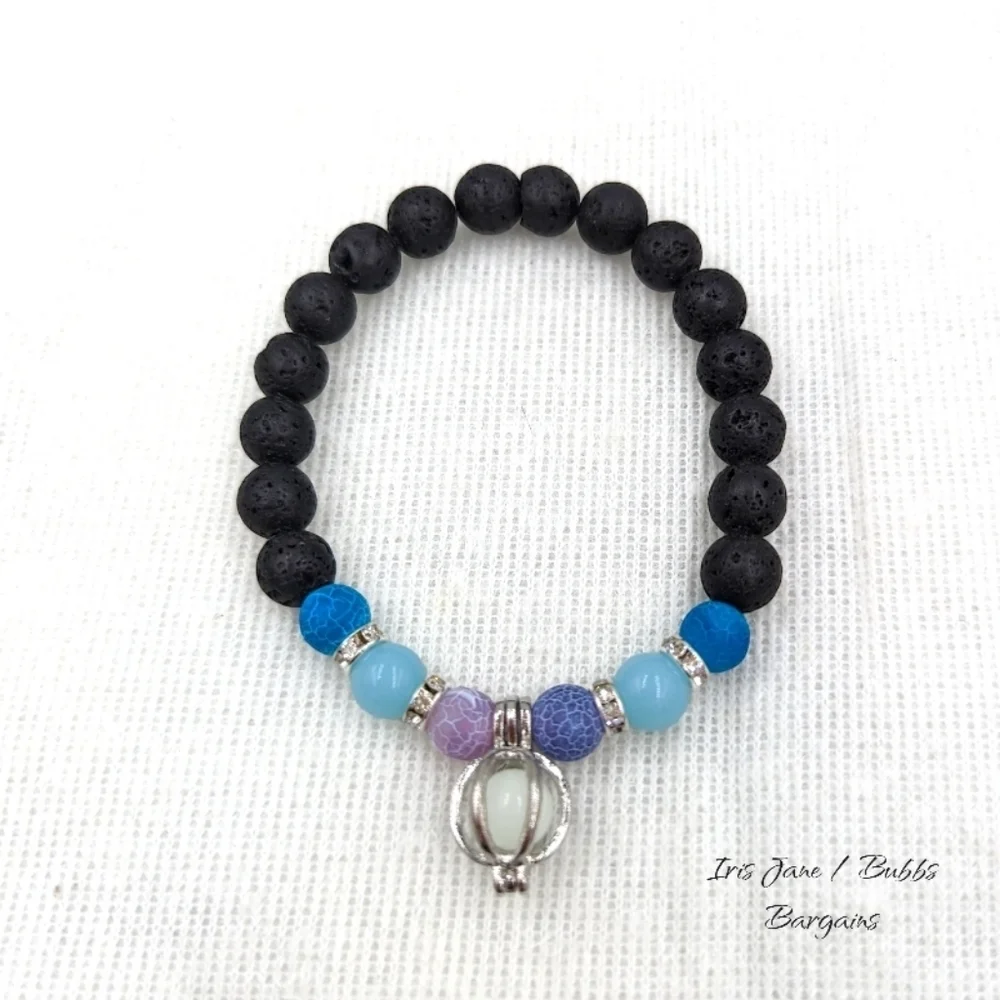 NATURAL Lava Stones With Glow Beads - Picture 4 of 5